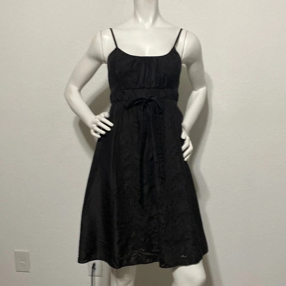 Banana Republic 100% Silk Black Fit & Flare Dress Size 2 Petite - Picture 1 of 11